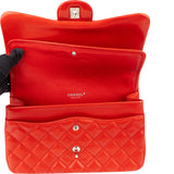 Chanel Quilted Lambskin Palladium Jumbo Double Flap Crossbody Bag