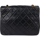 Chanel Quilted Lambskin 24K Gold Single Flap Crossbody Bag