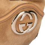 Gucci GG Suede Monogram Hobo Bag