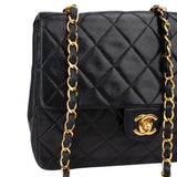 Chanel Quilted Lambskin 24K Gold Single Flap Crossbody Bag