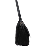 Fendi Black Suede Baguette Mamma Shoulder Bag
