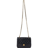 Chanel Quilted Lambskin 24K Gold Single Flap Crossbody Bag