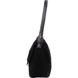 Fendi Black Suede Baguette Mamma Shoulder Bag