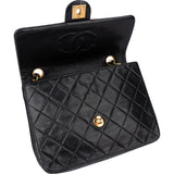 Chanel Quilted Lambskin 24K Gold Single Flap Crossbody Bag
