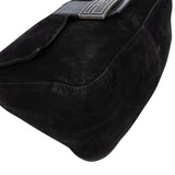 Fendi Black Suede Baguette Mamma Shoulder Bag