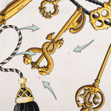 Hermès Classic "Les Clefs" Silk Carre 90 Scarf Tuch