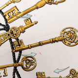 Hermès Classic "Les Clefs" Silk Carre 90 Scarf Tuch