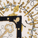 Hermès Classic "Les Clefs" Silk Carre 90 Scarf Tuch