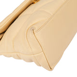 Saint Laurent Beige Leather Puffer Crossbody Bag