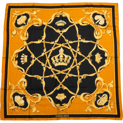 Hermès Classic "Krona" Silk Carre 90 Scarf Tuch