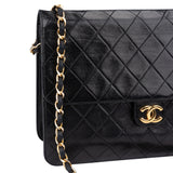 Chanel Quilted Lambskin 24K Gold Single Flap Shoulder Bag
