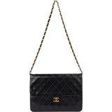 Chanel Quilted Lambskin 24K Gold Single Flap Shoulder Bag