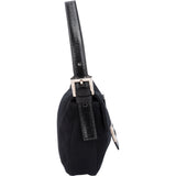Fendi Black Cotton Baguette Handbag