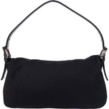 Fendi Black Cotton Baguette Handbag