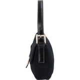 Fendi Black Cotton Baguette Handbag
