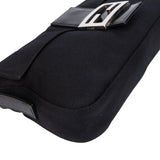 Fendi Black Cotton Baguette Handbag