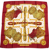 Hermès Classic "SELLES A HOUSSE" Silk Carre 90 Scarf Tuch