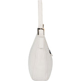 Fendi White Soft Leather Baguette Buckle Shoulder Bag
