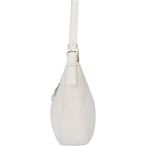 Fendi White Soft Leather Baguette Buckle Shoulder Bag