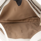 Fendi White Soft Leather Baguette Buckle Shoulder Bag