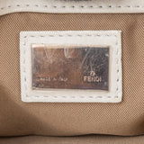 Fendi White Soft Leather Baguette Buckle Shoulder Bag