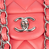 Chanel Quilted Lambskin Palladium Jumbo Double Flap Crossbody Bag