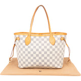 Louis Vuitton Damier Azur Monogram Neverfull PM Handbag