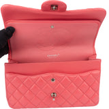 Chanel Quilted Lambskin Palladium Jumbo Double Flap Crossbody Bag