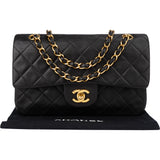 Chanel Quilted Lambskin 24K Gold Small Double Flap Crossbody Bag