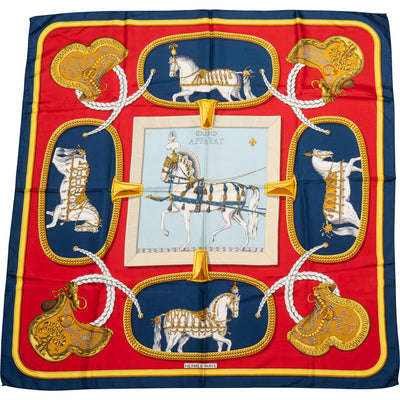 Hermès Classic "GRAND APPARAT" Silk Carre 90 Scarf Tuch