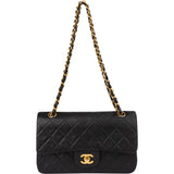 Chanel Quilted Lambskin 24K Gold Small Double Flap Crossbody Bag