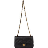 Chanel Quilted Lambskin 24K Gold Small Double Flap Crossbody Bag