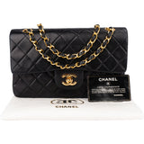 Chanel Quilted Lambskin 24K Gold Small Double Flap Crossbody Bag