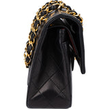 Chanel Quilted Lambskin 24K Gold Small Double Flap Crossbody Bag