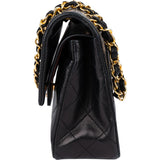 Chanel Quilted Lambskin 24K Gold Small Double Flap Crossbody Bag
