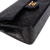 Chanel Quilted Lambskin 24K Gold Small Double Flap Crossbody Bag