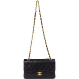 Chanel Quilted Lambskin 24K Gold Small Double Flap Crossbody Bag