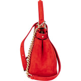 Fendi Red Suede Peekaboo Handbag