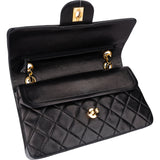 Chanel Quilted Lambskin 24K Gold Small Double Flap Crossbody Bag