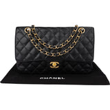 Chanel Quilted Caviar Leather Medium Double Flap Crossbody Bag
