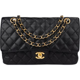 Chanel Quilted Caviar Leather Medium Double Flap Crossbody Bag