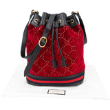 Gucci Limited Velvet GG Monogram Bucket Crossbody Bag