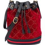 Gucci Limited Velvet GG Monogram Bucket Crossbody Bag