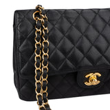 Chanel Quilted Caviar Leather Medium Double Flap Crossbody Bag