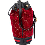 Gucci Limited Velvet GG Monogram Bucket Crossbody Bag