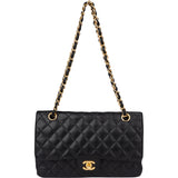 Chanel Quilted Caviar Leather Medium Double Flap Crossbody Bag