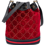 Gucci Limited Velvet GG Monogram Bucket Crossbody Bag