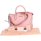 Miu Miu Pink Madras Leather Handbag