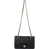 Chanel Quilted Caviar Leather Medium Double Flap Crossbody Bag
