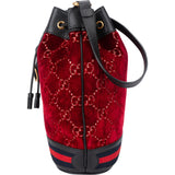 Gucci Limited Velvet GG Monogram Bucket Crossbody Bag
